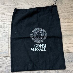 Gianni Versace black drawstring purse dust bag handbag protector storage cover